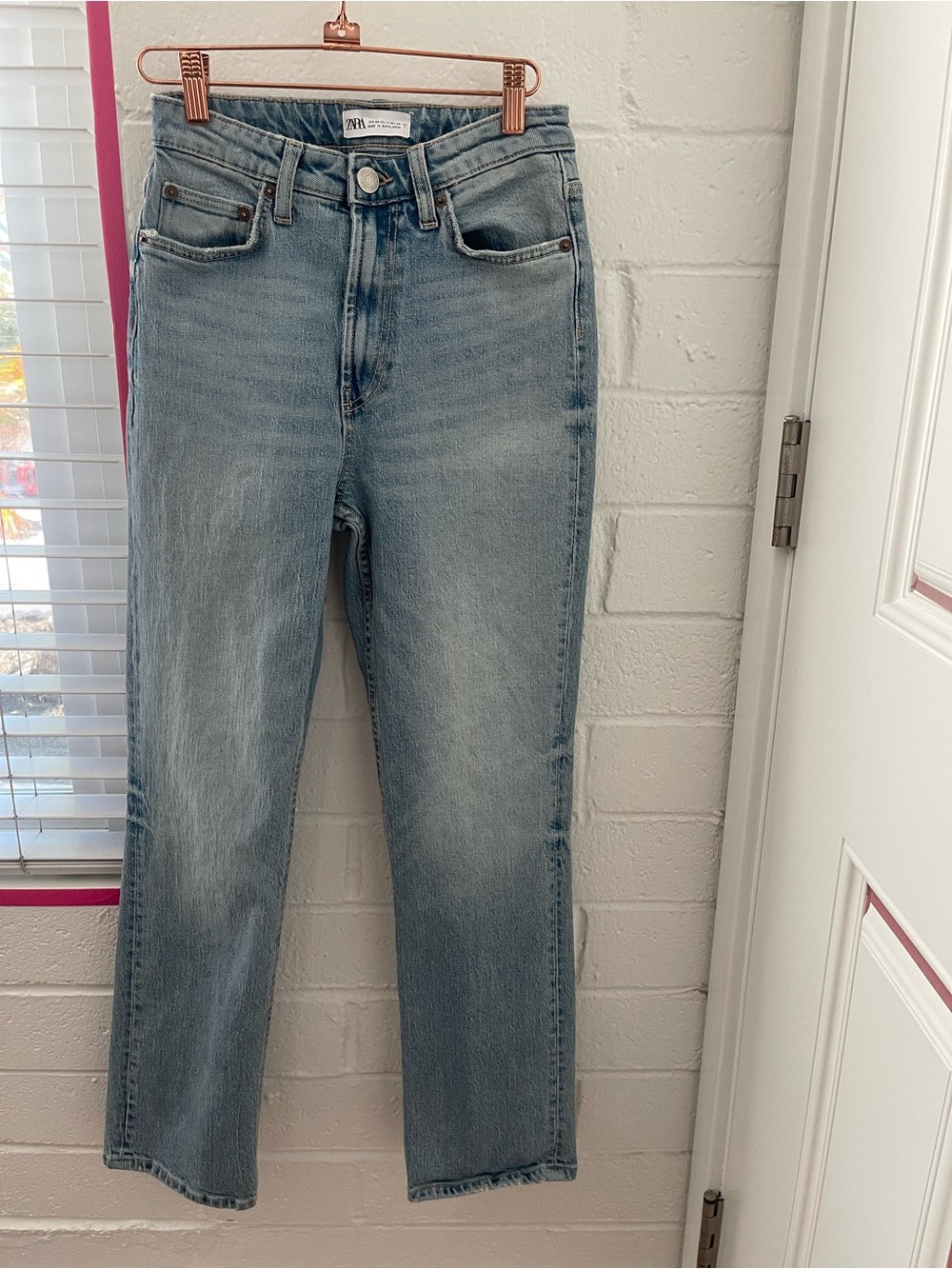 ZARA Light Wash Straight Leg Jeans
